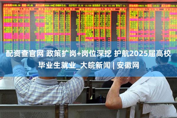 配资查官网 政策扩岗+岗位深挖 护航2025届高校毕业生就业_大皖新闻 | 安徽网